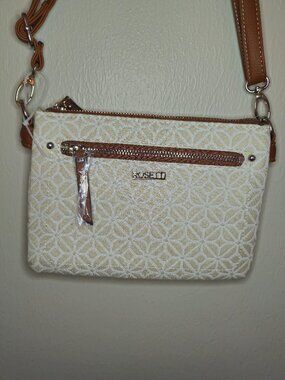 Rosetti Sutton Belt Bag Sling Cream and Brown Crossbody Bag
